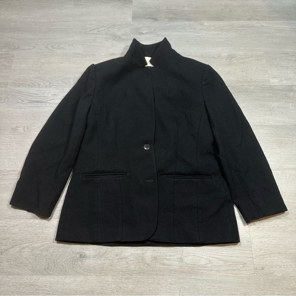 Vintage 70s Pendleton Wool Blazer Jacket Womens S/m 17x25 Black Coat - Picture 1 of 14